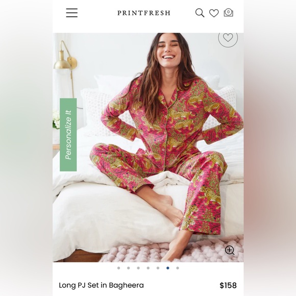 Printfresh Bagheera Long PJ Pajama Set - Hot Pink - Picture 3 of 6